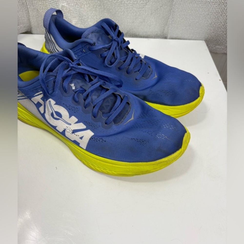 Hoka Men's One One Carbon X Blue and Yellow Running Shoes